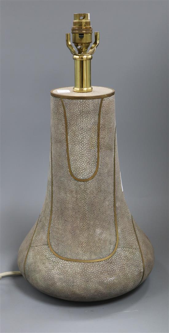 A faux shagreen table lamp
